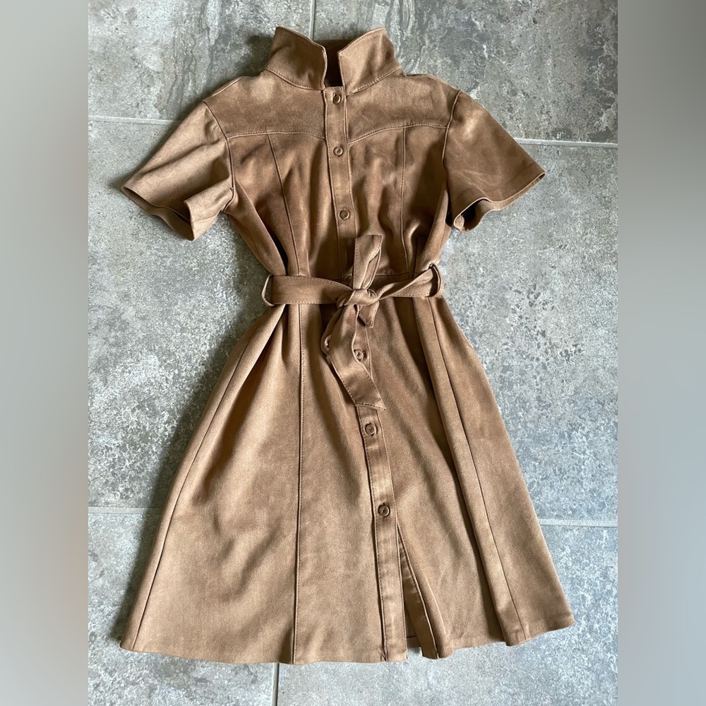 brown button up dress